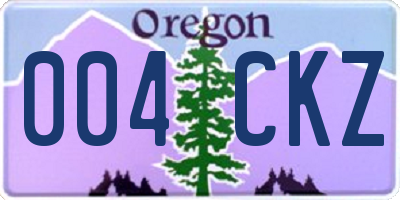 OR license plate 004CKZ