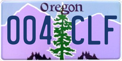 OR license plate 004CLF