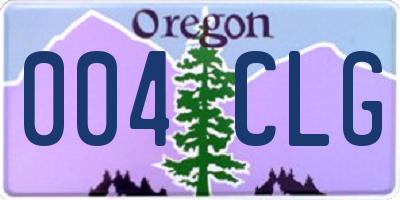 OR license plate 004CLG