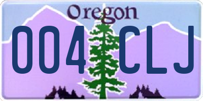 OR license plate 004CLJ