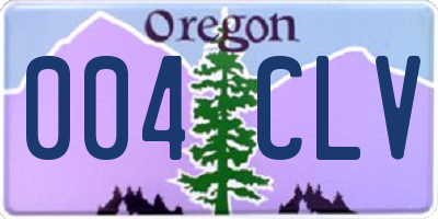 OR license plate 004CLV