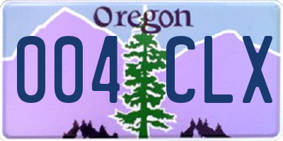 OR license plate 004CLX