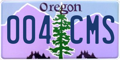 OR license plate 004CMS