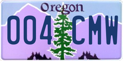 OR license plate 004CMW