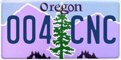 OR license plate 004CNC