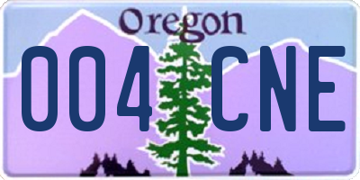 OR license plate 004CNE