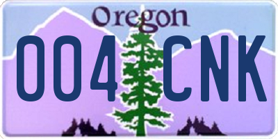 OR license plate 004CNK