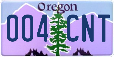OR license plate 004CNT