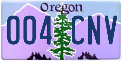 OR license plate 004CNV