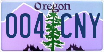 OR license plate 004CNY