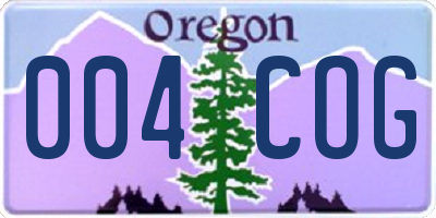 OR license plate 004COG
