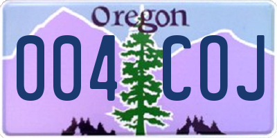 OR license plate 004COJ