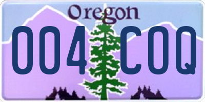 OR license plate 004COQ