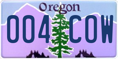 OR license plate 004COW