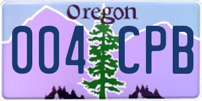 OR license plate 004CPB
