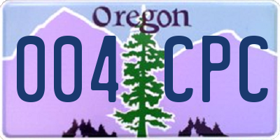 OR license plate 004CPC