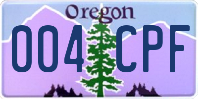 OR license plate 004CPF