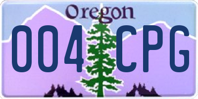 OR license plate 004CPG