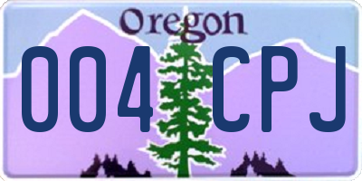OR license plate 004CPJ