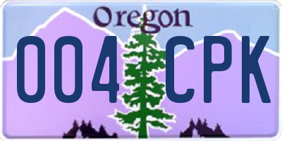 OR license plate 004CPK