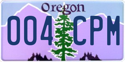 OR license plate 004CPM