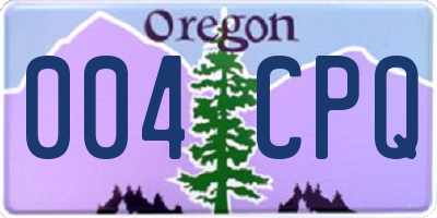 OR license plate 004CPQ