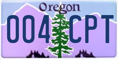 OR license plate 004CPT