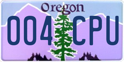 OR license plate 004CPU