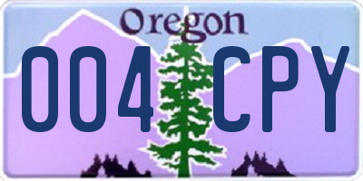 OR license plate 004CPY