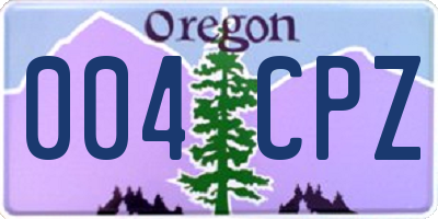 OR license plate 004CPZ