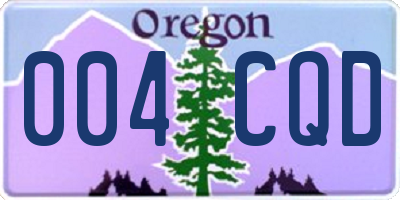 OR license plate 004CQD