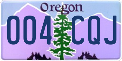 OR license plate 004CQJ
