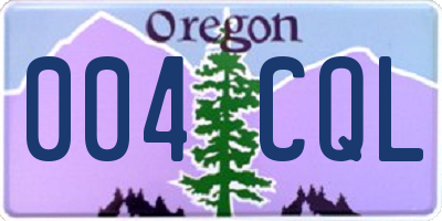 OR license plate 004CQL