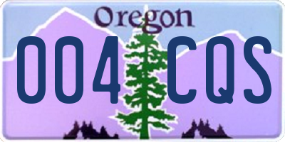 OR license plate 004CQS