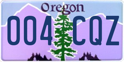 OR license plate 004CQZ