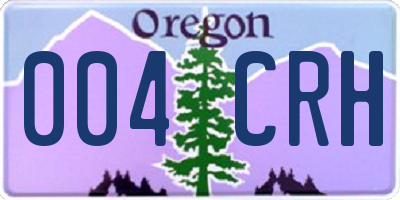 OR license plate 004CRH
