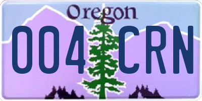 OR license plate 004CRN