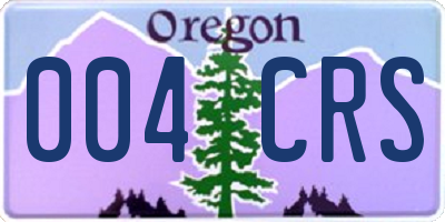 OR license plate 004CRS