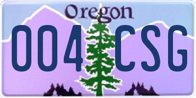 OR license plate 004CSG