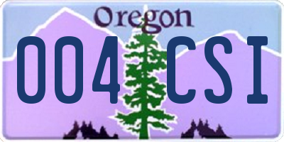 OR license plate 004CSI