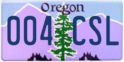 OR license plate 004CSL