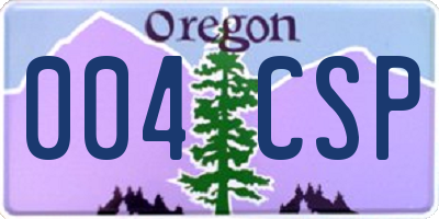 OR license plate 004CSP