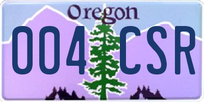 OR license plate 004CSR