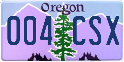 OR license plate 004CSX