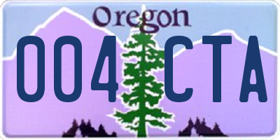 OR license plate 004CTA