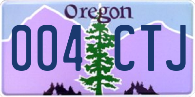 OR license plate 004CTJ