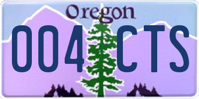 OR license plate 004CTS
