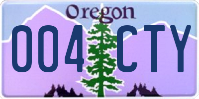 OR license plate 004CTY