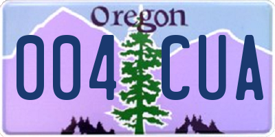 OR license plate 004CUA