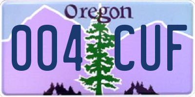 OR license plate 004CUF